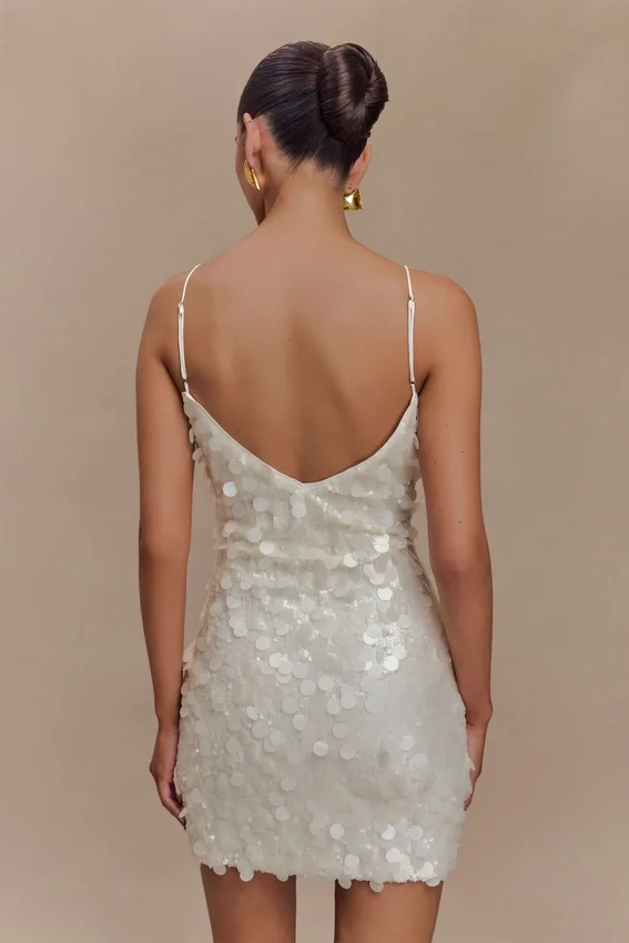 Romilly Sequin Mini Dress – Ivory Romilly Sequin Mini Dress – Ivory