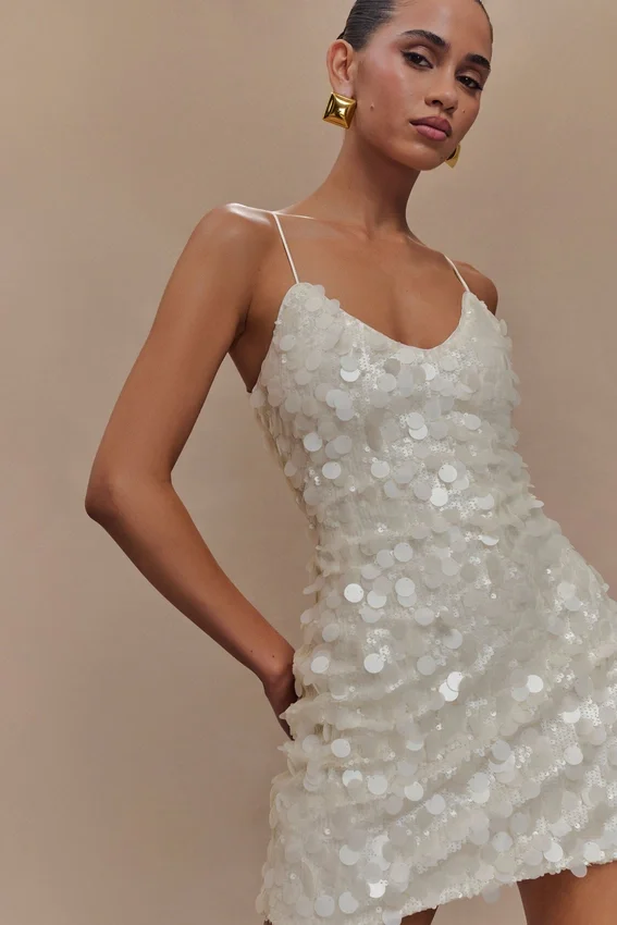 Romilly Sequin Mini Dress – Ivory Romilly Sequin Mini Dress – Ivory