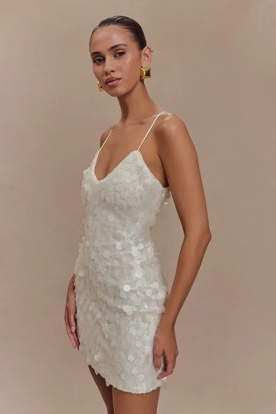 Romilly Sequin Mini Dress – Ivory Romilly Sequin Mini Dress – Ivory