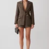 Romy Structured Blazer With Hardware – Herringbone Romy Structured Blazer With Hardware – Herringbone