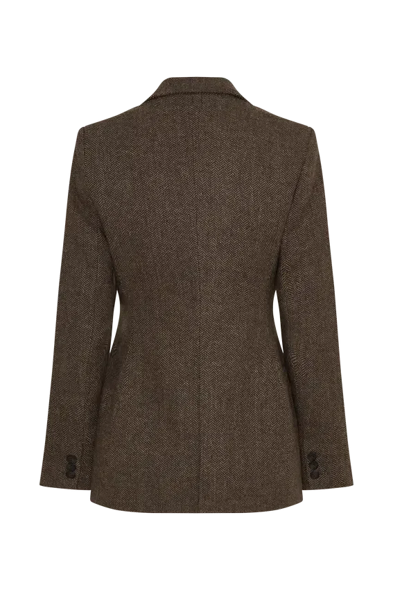 Romy Structured Blazer With Hardware – Herringbone Romy Structured Blazer With Hardware – Herringbone