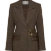 Romy Structured Blazer With Hardware – Herringbone Romy Structured Blazer With Hardware – Herringbone