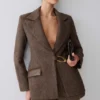 Romy Structured Blazer With Hardware – Herringbone Romy Structured Blazer With Hardware – Herringbone