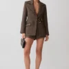 Romy Structured Blazer With Hardware – Herringbone Romy Structured Blazer With Hardware – Herringbone