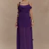 Rosalie Floral Chiffon Maxi Dress – Purple Rosalie Floral Chiffon Maxi Dress – Purple