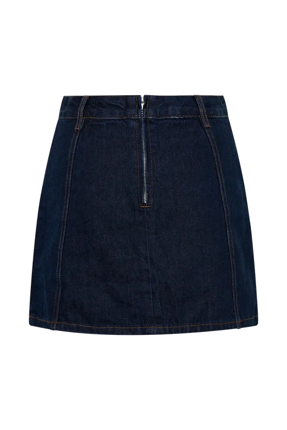 Rosalyn Mini Denim Skort – Indigo Blue Rosalyn Mini Denim Skort – Indigo Blue