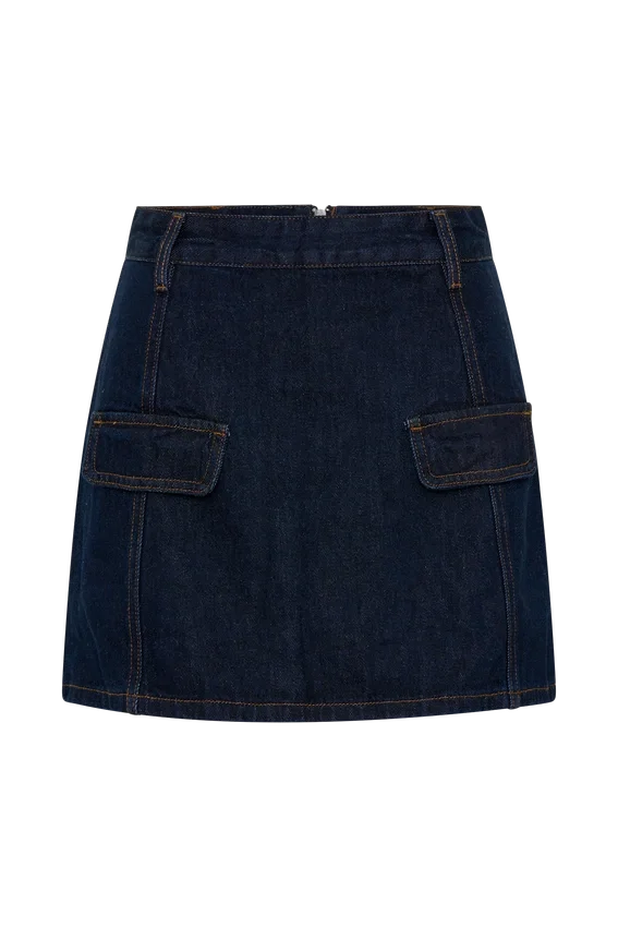 Rosalyn Mini Denim Skort – Indigo Blue Rosalyn Mini Denim Skort – Indigo Blue