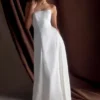 Rosella Satin Strapless Maxi Dress – White Rosella Satin Strapless Maxi Dress – White