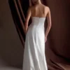 Rosella Satin Strapless Maxi Dress – White Rosella Satin Strapless Maxi Dress – White