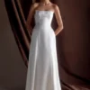 Rosella Satin Strapless Maxi Dress – White Rosella Satin Strapless Maxi Dress – White