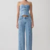 Roy Mid Rise Wide Leg Denim Jeans – Classic Blue