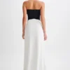 Ruby Strapless Slinky Maxi Dress – Black/White Ruby Strapless Slinky Maxi Dress – Black/White