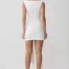 Runa Off Shoulder Mini Dress With Waist Tie – White Runa Off Shoulder Mini Dress With Waist Tie – White