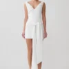 Runa Off Shoulder Mini Dress With Waist Tie – White Runa Off Shoulder Mini Dress With Waist Tie – White