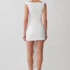 Runa Off Shoulder Mini Dress With Waist Tie – White Runa Off Shoulder Mini Dress With Waist Tie – White