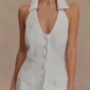 Ruth Cotton Halter Mini Dress – Ivory Ruth Cotton Halter Mini Dress – Ivory