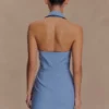 Ruth Cotton Halter Mini Dress – Ocean Blue Ruth Cotton Halter Mini Dress – Ocean Blue