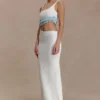 Ruvic Knit Maxi Beaded Dress – White Ruvic Knit Maxi Beaded Dress – White