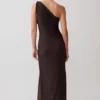 Ryn Twisted One Shoulder Maxi Dress – Dark Chocolate Ryn Twisted One Shoulder Maxi Dress – Dark Chocolate