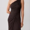 Ryn Twisted One Shoulder Maxi Dress – Dark Chocolate Ryn Twisted One Shoulder Maxi Dress – Dark Chocolate