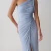 Ryn Twisted One Shoulder Maxi Dress – Sky Blue Ryn Twisted One Shoulder Maxi Dress – Sky Blue