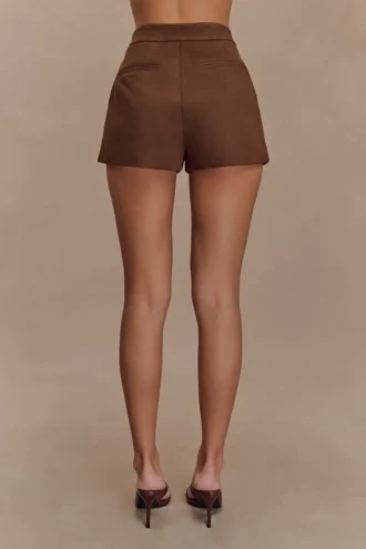Sally Faux Suede Short – Milk Chocolate
