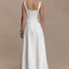 Salma Drop Waist Cotton Maxi Dress – White Salma Drop Waist Cotton Maxi Dress – White