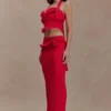 Samira Knit Wired Maxi Skirt – Red Samira Knit Wired Maxi Skirt – Red