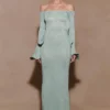 Sandrine Lurex Knit Maxi Dress – Aqua