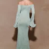 Sandrine Lurex Knit Maxi Dress – Aqua