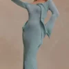 Sandrine Lurex Knit Maxi Dress – Aqua
