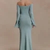 Sandrine Lurex Knit Maxi Dress – Aqua