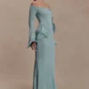 Sandrine Lurex Knit Maxi Dress – Aqua