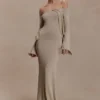 Sandrine Lurex Knit Maxi Dress – Gold