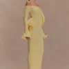 Sandrine Off Shoulder Knit Maxi Dress – Lemon Sandrine Off Shoulder Knit Maxi Dress – Lemon