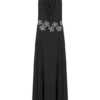 Santal Floral Chiffon Halter Maxi Dress – Black