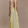 Santal Floral Chiffon Halter Maxi Dress – Lemon Santal Floral Chiffon Halter Maxi Dress – Lemon