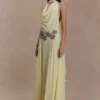 Santal Floral Chiffon Halter Maxi Dress – Lemon Santal Floral Chiffon Halter Maxi Dress – Lemon