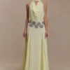 Santal Floral Chiffon Halter Maxi Dress – Lemon Santal Floral Chiffon Halter Maxi Dress – Lemon