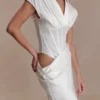 Saphira Shirt Corset Maxi Dress – White Saphira Shirt Corset Maxi Dress – White