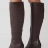 Sarah Faux Leather Crocodile Boot – Chocolate Sarah Faux Leather Crocodile Boot – Chocolate