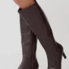 Sarah Faux Leather Crocodile Boot – Chocolate Sarah Faux Leather Crocodile Boot – Chocolate