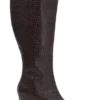 Sarah Faux Leather Crocodile Boot – Chocolate Sarah Faux Leather Crocodile Boot – Chocolate