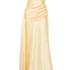 Sarah Strapless Maxi Dress With Waist Tie – Lemon Sarah Strapless Maxi Dress With Waist Tie – Lemon