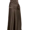 Sarah Strapless Maxi Dress With Waist Tie – Mocha Sarah Strapless Maxi Dress With Waist Tie – Mocha