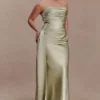 Sarah Strapless Maxi Dress With Waist Tie – Sage Sarah Strapless Maxi Dress With Waist Tie – Sage