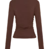 Sari Long Sleeve Modal Top – Chocolate Sari Long Sleeve Modal Top – Chocolate