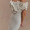 Sariya Sculptural Maxi Dress – White