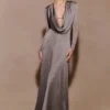 Scarlet Lurex Cowl Maxi Dress – Silver Scarlet Lurex Cowl Maxi Dress – Silver