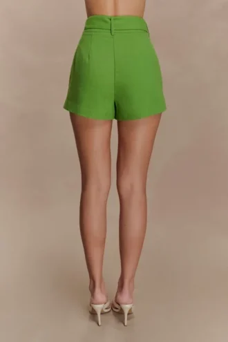 Scout Linen Belted Shorts – Green